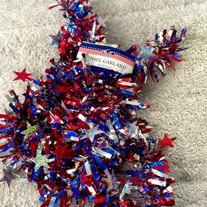 🍒 3 for 15 🍒 Patriotic Tensel Garland 9’ feet strand 4th of July decor